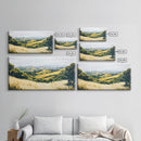Rolling hills, countryside landscape, panoramic art, framed canvas print, rustic wall art, farmhouse art, sage green wall art
