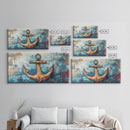 Nautical Anchor, Coastal Decor, Rustic Wall Art, Extra Wide Art, Nautical Wall Art, Horizontal Wall Art, Framed Canvas Print, Living Room Art