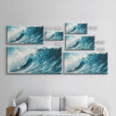 Ocean Wave Art, Seascape Painting, Coastal Decor, Nautical Wall Art, Beach House Gift, Blue and Green Wall Art, Framed Canvas Print