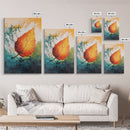 Fall Leaf Painting, Autumn Wall Art, Botanical Prints, Seasonal Home Decor, Vibrant Color Art, Cozy Rustic Art, Framed Canvas Print