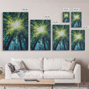 Looking Up, birch tree painting, nature wall art, green wall art, botanical prints, rustic wall art, framed canvas print, zen art