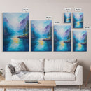 Mountain Lake View, Landscape Painting, Lake Tahoe Art, Smoky Mountain Art, Nature Wall Art, Bedroom Art, Framed Canvas Print
