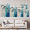 Hanging Branch, botanical prints, birch tree painting, nature wall art, Canvas Print, blue and green wall art, zen wall art, rustic decor