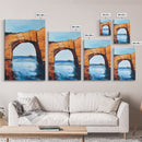 Ocean Arch, coastal painting, seascape painting, nautical decor, beach house art, extra wide art, framed canvas print, wall decor