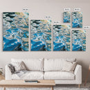 Water Reflection, abstract art, teal wall art, coastal decor, wabi sabi art, minimalist art, framed canvas print, wall decor