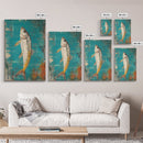 Vibrant Fish Painting Canvas Print Coastal Wall Art, Beach House Decor, Nautical Art, Ocean Inspired Artwork, Rustic Wall Decor