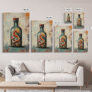 Snake in Bottle Canvas Print Dark Fantasy Art, Mysterious Wall Decor, Surrealism Artwork, Eclectic Home Decor, Gothic Wall Art