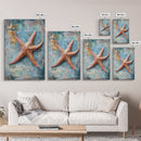Starfish Texture Coastal Canvas Print, Beach House Decor, Ocean Wall Art, Nautical Artwork, Textured Beach Art, Coastal Living Room Art