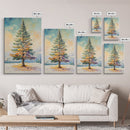 Winter Pine Tree Canvas Print Seasonal Landscape Art Snowy Forest Painting Nature Wall Art Christmas Home Decor Cozy Living Room