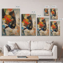 Colorful Fish, Koi Fish Painting, Whimsical Art, Nautical Decor, Living Room Art, Canvas Print, Gift Idea