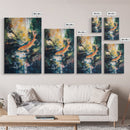Abstract Koi Fish Painting Canvas Print Vibrant Water Art Modern Home Decor Zen Wall Art Office Nature Art Gift Meditation Artwork