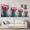 Cactus Flower, Botanical Prints, Southwest Wall Art, Boho Art, Moody Art, Rustic Wall Art, Living Room Art, Canvas Print