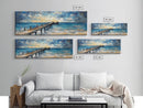 Wooden Dock Sunset Canvas Print Ocean Pier Wall Art Seaside Beach Decor Nautical Artwork Coastal Home Art Large Framed Print