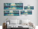 Twilight Lake Canvas Print Tranquil Nature Wall Art, Reflective Water Landscape, Mystical Forest Painting, Serene Bedroom Wall Decor