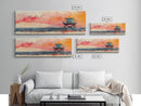 Lifeguard Tower Beach Art, Vibrant Coastal Sunset Painting, Colorful Ocean Wall Decor, Modern Beach House Art, Living Room Wall Art