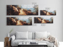 Seaside Trail Painting Framed Canvas Print - Coastal Landscape Art, Beach Pathway Wall Decor, Ocean Sunset Scene, Home Aesthetic