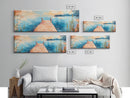 Wooden, Dock, Lake, Tranquility, Framed Canvas Print, Coastal Wall Art, Nature Painting, Bedroom Wall Art, Minimalist Art