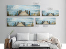 Lake Dock, Peaceful Water Scene, Serene Landscape, Rustic Nature Painting, Minimalist Home Decor, Canvas Print, Framed Canvas Print