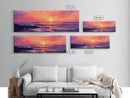 Ocean Sunset Framed Canvas Print, Pink Sky Seascape, Coastal Landscape Wall Art, Beach House Decor, Relaxing Home Aesthetic