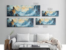 Abstract Mountain Waterfall Wall Art, Moody Landscape Painting, Modern Nature Art, Statement Artwork, Office Wall Decor