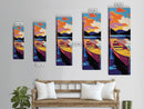 Sunset Boat, Vibrant Lake Art, Framed Canvas Print, Nautical Wall Decor, Colorful Water Reflection, Cabin Art, Living Room Art