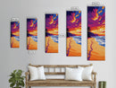 Tropical Beach, Sunset Landscape Art, Framed Canvas Print, Coastal Home Decor, Boho Beach Art, Living Room Wall Art, Summer Vibes
