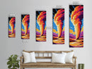 Geyser Eruption, Vibrant Nature, Framed Canvas Print, Yellowstone Art, National Park Decor, Outdoor Adventure, Living Room Wall Art
