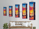 Barbed Wire Fence, Rural Sunset, Western Art, Vibrant Landscape Print, Bold Country Wall Decor, Living Room Art, Framed Canvas Print