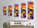 Sunset Boats, Vibrant Lake Scene, Framed Canvas Print, Nautical Wall Art, Living Room Art, Colorful Landscape, Coastal Decor, Cabin Art