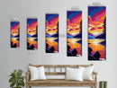 Tranquil Lake, Forest Reflection, Framed Canvas Print, Serene Nature Wall Art, Zen Decor, Vibrant Sunset Painting, Bedroom Artwork
