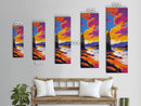 Lakeside Evening, Colorful Nature, Autumn Sunset, Framed Canvas Print, Landscape Wall Art, Living Room Decor, Vibrant Painting