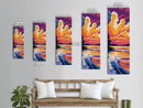 Ocean Sunset Wave, Beach Landscape, Vibrant Seascape, Framed Canvas Print, Coastal Wall Art, Nautical Decor, Summer Home Accent