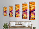 Desert Town Sunset, Southwest Landscape, Vibrant Colors, Framed Canvas Print, Boho Wall Art, Warm Tones, Southwestern Home Decor