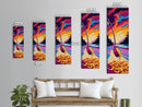 Golden Flow, Surreal Art, Fantasy Landscape, Vibrant Painting, Canvas Print, Unique Wall Art, Living Room Decor, Bold Colors