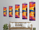 Sunset Pier, Lakeside Art, Vibrant Wall Decor, Summer Evening, Canvas Print, Boho Style, Living Room Art, Nature Inspired