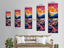 River Rocks, Mountain Stream, Sunset Reflection, Nature Inspired, Canvas Print, Rustic Decor, Living Room Wall Art, Boho Art