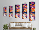 Forest Beach, Sunset Glow, Tranquil Scene, Nature Art, Canvas Print, Living Room Wall Decor, Fall Aesthetic, Serene Painting