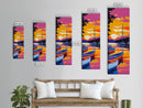 Docked Boats, Lake Sunset, Vibrant Wall Art, Nautical Decor, Canvas Print, Living Room Accent, Modern Boho Art, Gift Idea