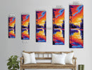 Twilight River, Colorful Reflection, Bold Landscape, Framed Canvas Print, Nature Lover Gift, Vibrant Home Art, Large Wall Art, Boho