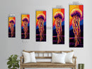 Jellyfish Glow, Ocean Fantasy, Underwater Art, Framed Canvas Print, Coastal Home Decor, Surreal Wall Art, Sea Life Aesthetic, Beach Art