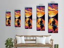 Sunset Canoe Trip, Outdoor Adventure, Wilderness Art, Landscape Canvas Print, Cabin Decor, Living Room Wall Art, Nature Inspired