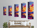 Sunset Cabin, Nature Art, Autumn Decor, Framed Canvas Print, Rustic Wall Art, Cozy Home Decor, Lake House Art, Landscape Painting