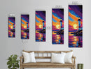 Lighthouse Sunset, Ocean Art, Seascape Painting, Framed Canvas Print, Home Decor, Nautical Vibes, Beach Wall Art, Serene Landscape Print