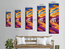 Desert Sunset, Southwest Art, Vibrant Adobe House, Colorful Western Print, Home Decor, Living Room Wall Art, Framed Canvas Print