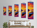 Boat, Sunset, Water, Reflection, Framed Canvas Print, Nautical Wall Art, Coastal Decor, Lakehouse Art, Cabin Wall Art, Living Room Art