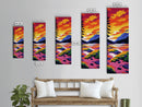 Forest Stream, Sunset Glow, Vibrant Nature, Framed Canvas Print, Cabin Wall Art, Rustic Decor, Living Room Art, Serene Landscape