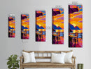 Sunset Balcony, Coastal, Vibrant, Relaxing, Framed Canvas Print, Sunset Art, Coastal Wall Art, Dining Room Decor, Beach Vibes
