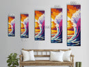 Abstract Ocean, Colorful Wave Wall Art, Coastal Home Decor, Beach Vibes, Nautical Living Room Canvas Print, Modern Aesthetica