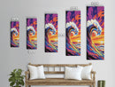 Ocean Wave, Sunset Art, Surfing Wall Art, Coastal Beach Decor, Vibrant Seascape, Modern Home Decor, Canvas Print, Living Room Art