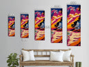 Beach House, Coastal Landscape, Sunset Wall Art, Nautical Home Decor, Vibrant Painting, Framed Canvas Print, Bedroom Wall Art
